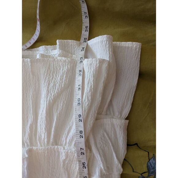 Calvin Klein white ruffled neckline a line mini dress sz 2p nwt - Picture 4 of 7